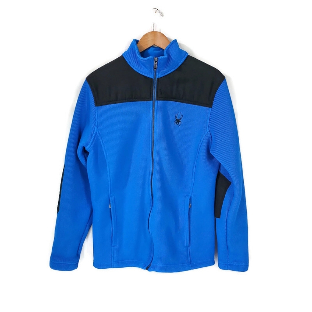 Spyder Men’s Heavy Weight Knit Core Sweater  Full Zip Pockets Fleece Jacket
